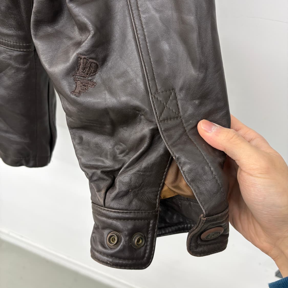 런던포그 빈티지 가죽 자켓 브라운 남성L 상품이미지7