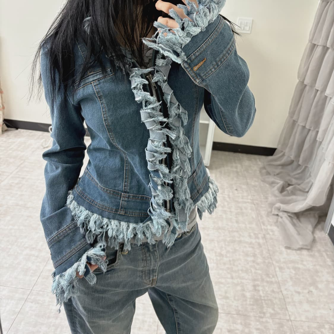 fringe denim jacket 상품이미지4