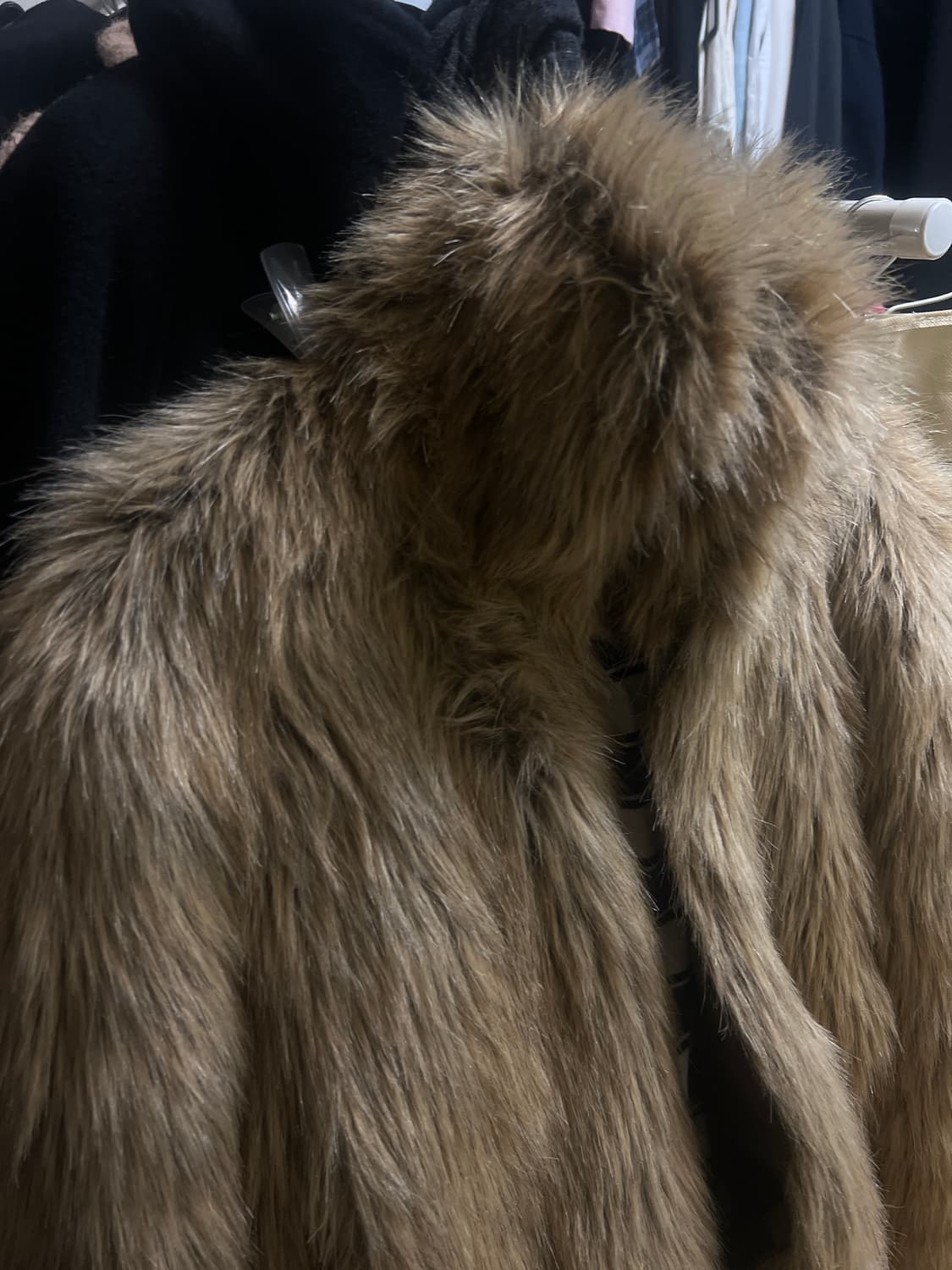 웰빙익스프레스 퍼자켓 S 카멜 3회착용미만 민트급 상품이미지1