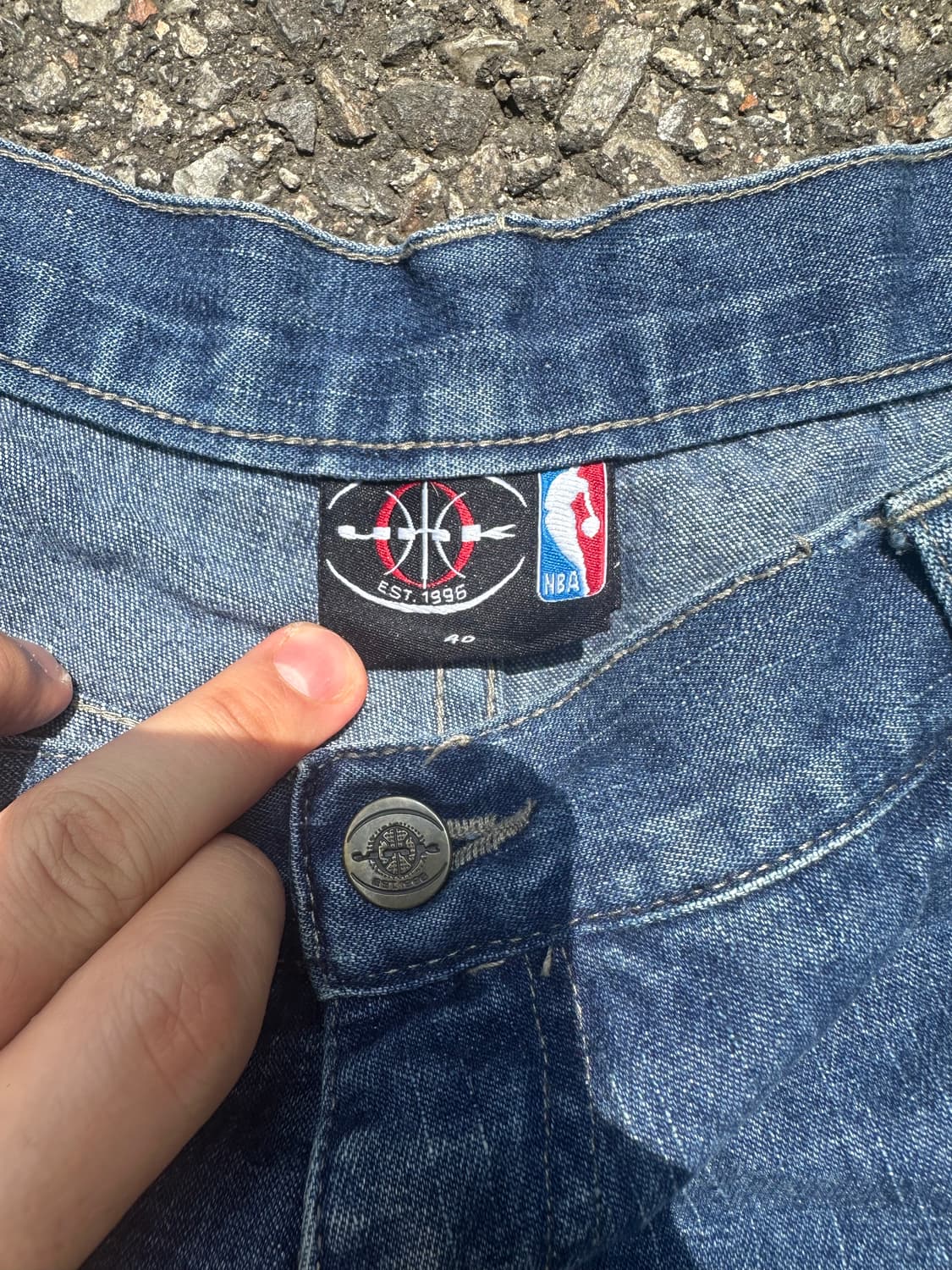 빈티지 00s UNK NBA 패치 데님 반바지 상품이미지4
