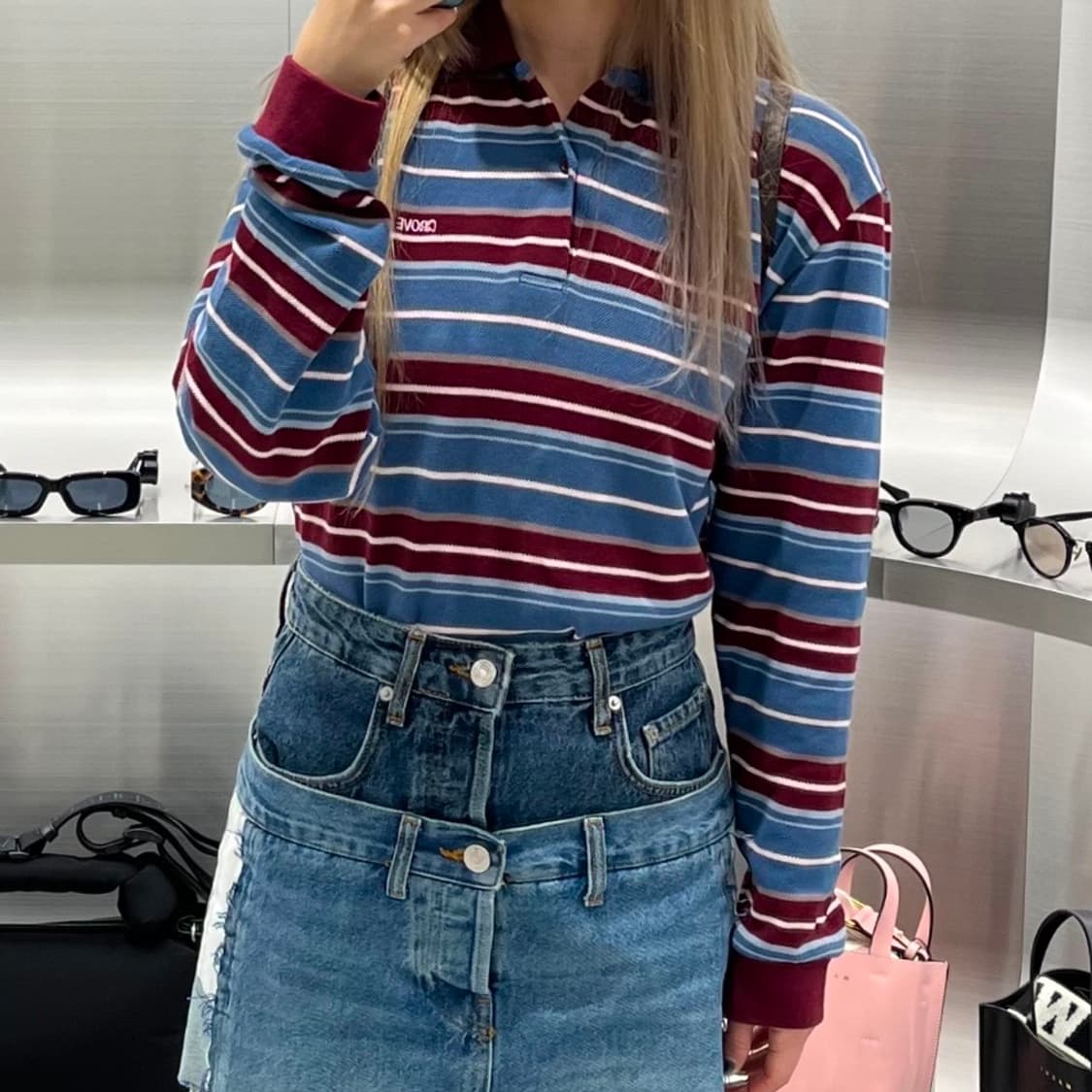 그로브 스트라이프 피케 카라 셔츠 상품이미지4