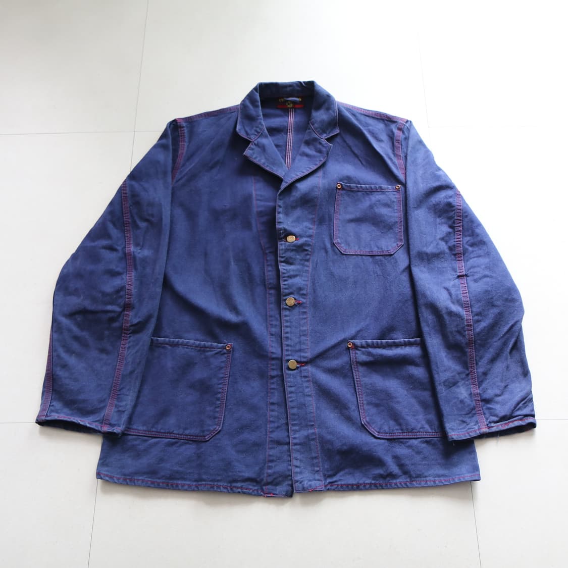 70s 프렌치 Fristads  노치드 라펠 리벳 초어 워크자켓(105) 상품이미지1