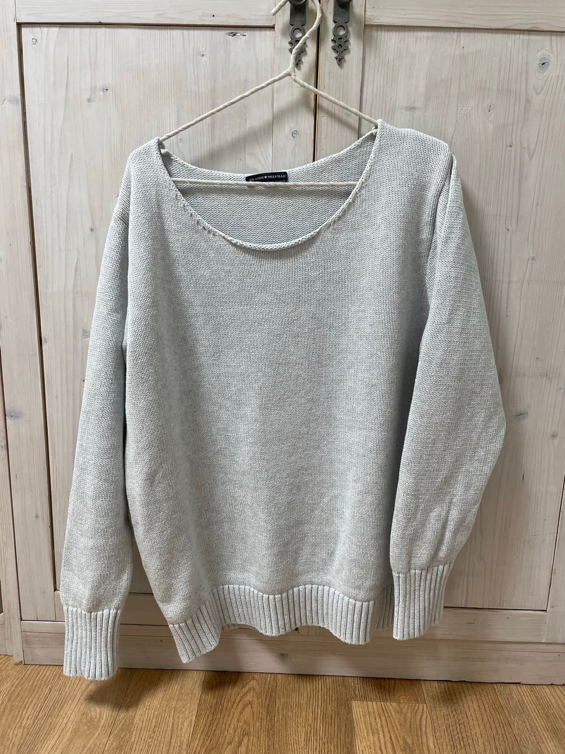 브랜디멜빌 원숄더 그레이 오버핏 스웨터 니트 상품이미지2