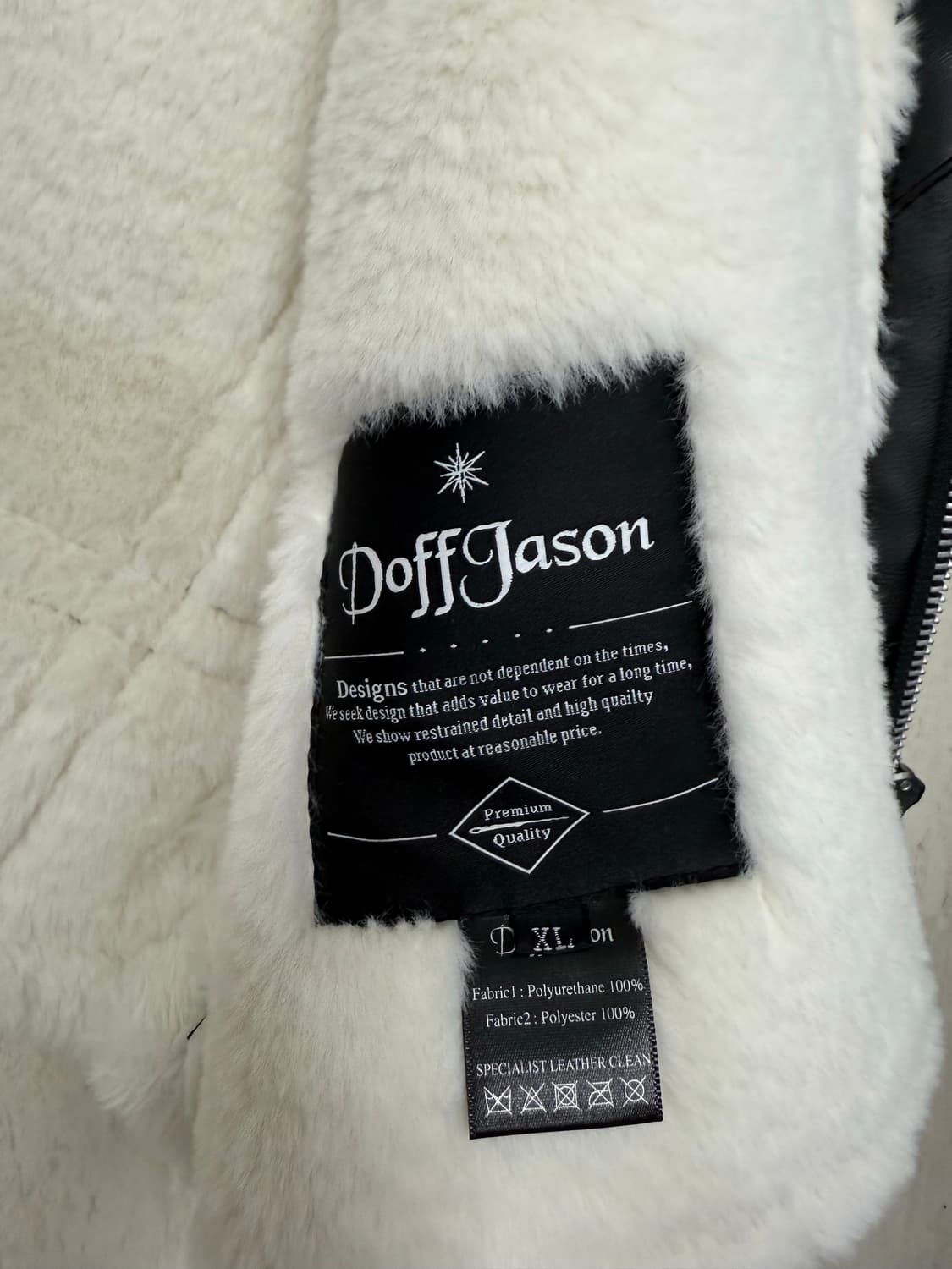 도프제이슨 무스탕 블랙 화이트/XL 상품이미지3