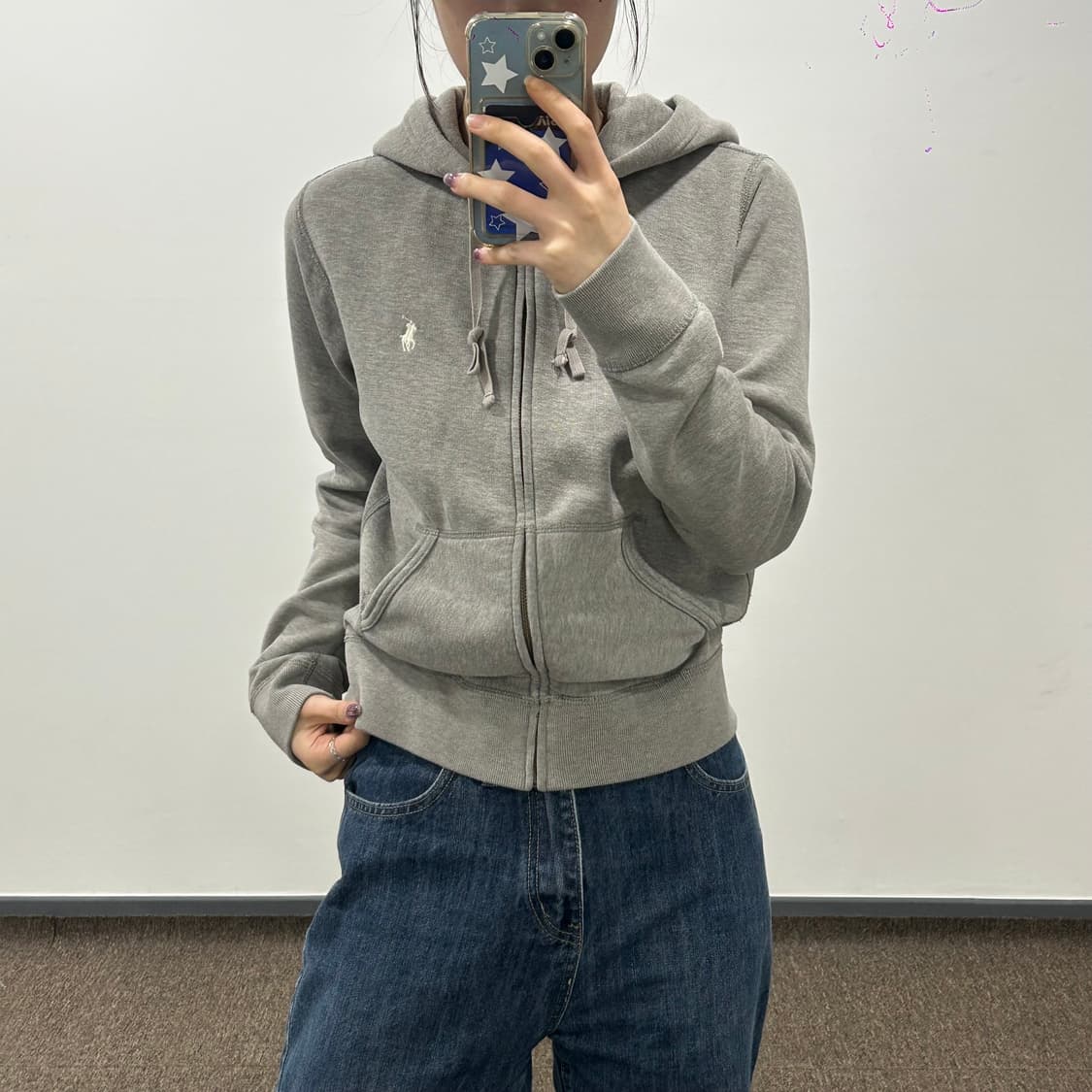 Polo 폴로 화이트포니 그레이 후드집업 상품이미지1