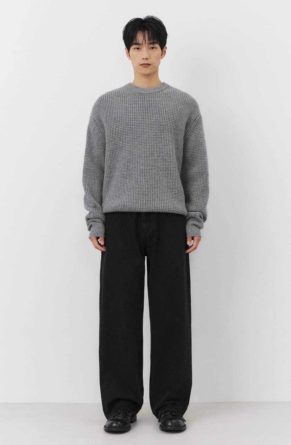 [M] 브랜디드 체인 헤비 울 니트 그레이  상품이미지4