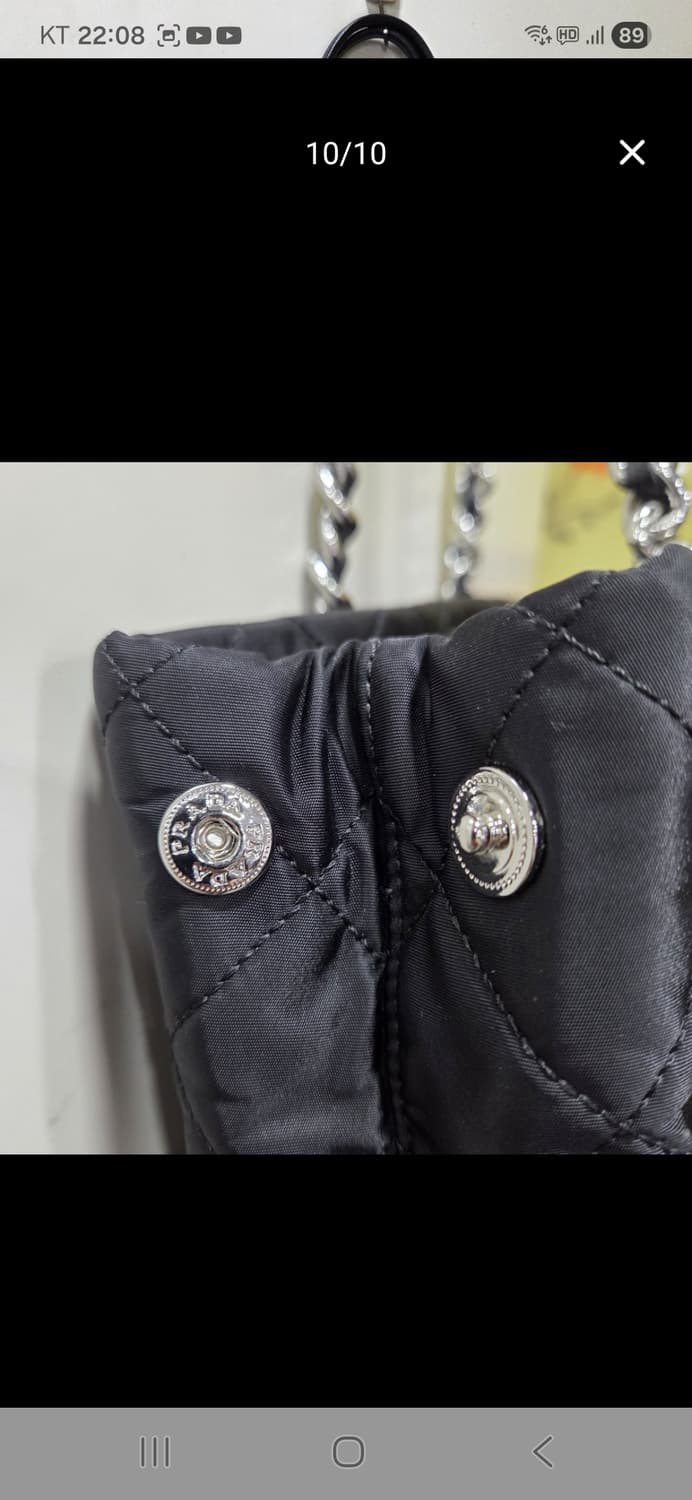 프라다 은장 체인 퀄팅 숄더 상품이미지10