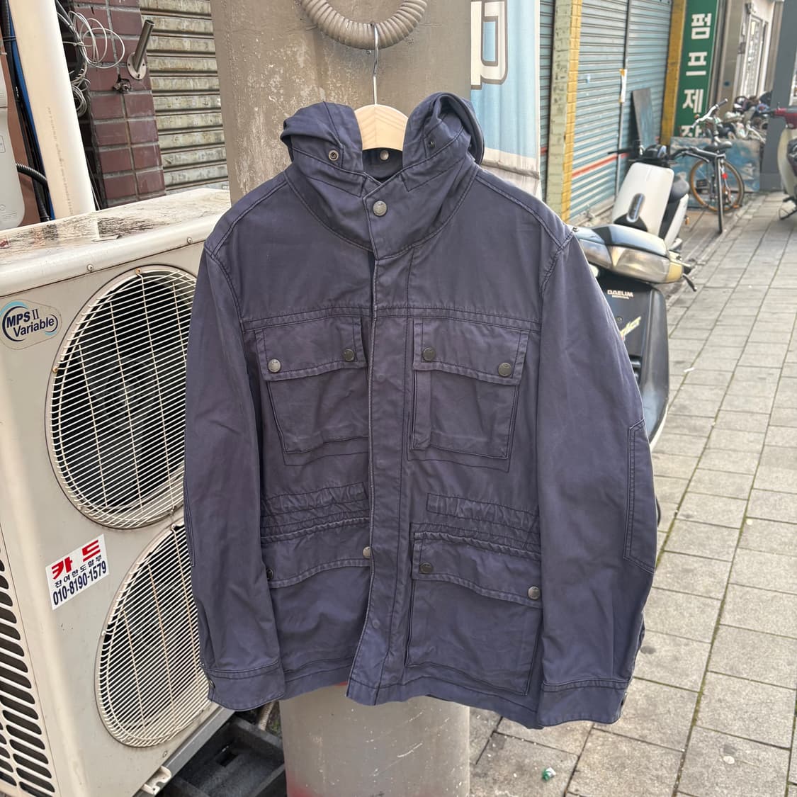 씨피컴퍼니 네이비 페이딩 고글 사파리 후디 자켓 상품이미지1