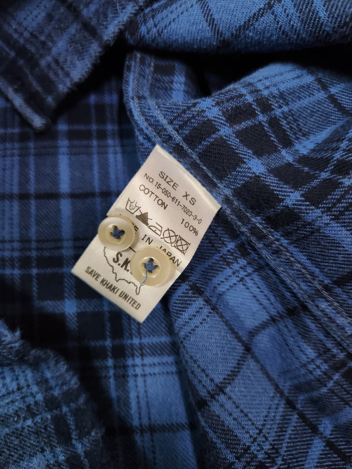 SAVE KHAKI UNITED 블루 체크 플란넬 셔츠 상품이미지7