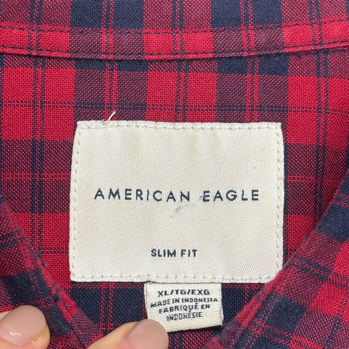 AMERICAN EAGLE 체크 셔츠 레드 XL 상품이미지5