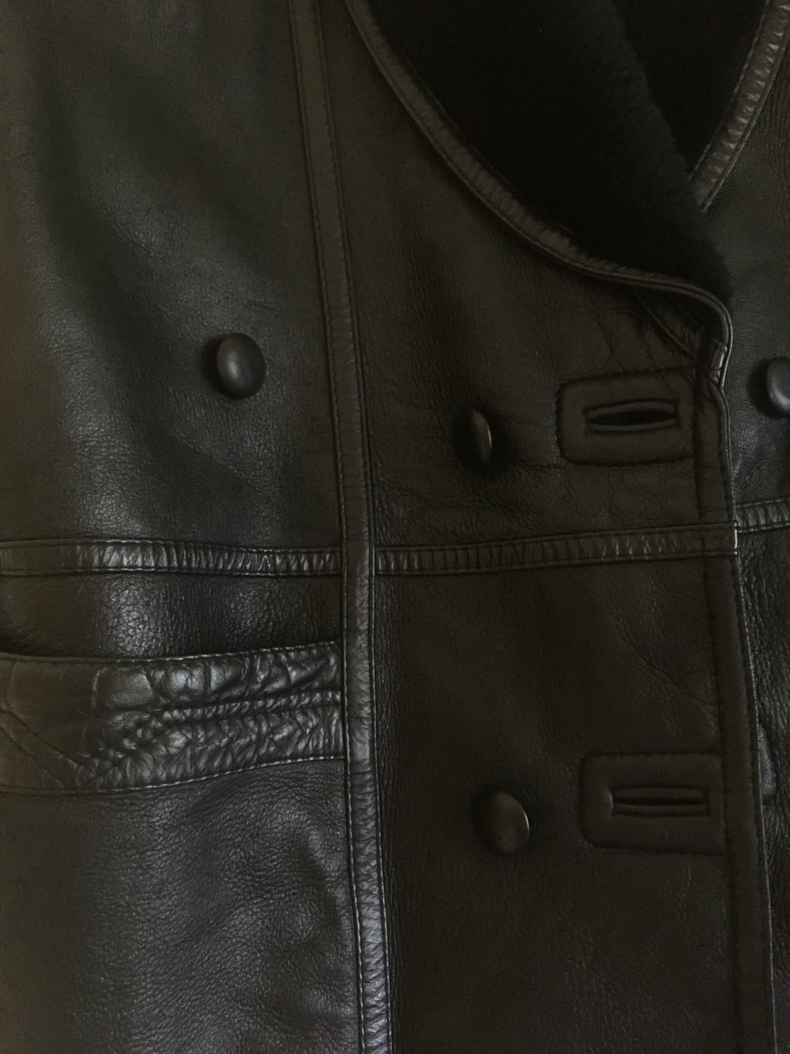 양가죽 양모 무스탕 카코트 블랙 상품이미지3