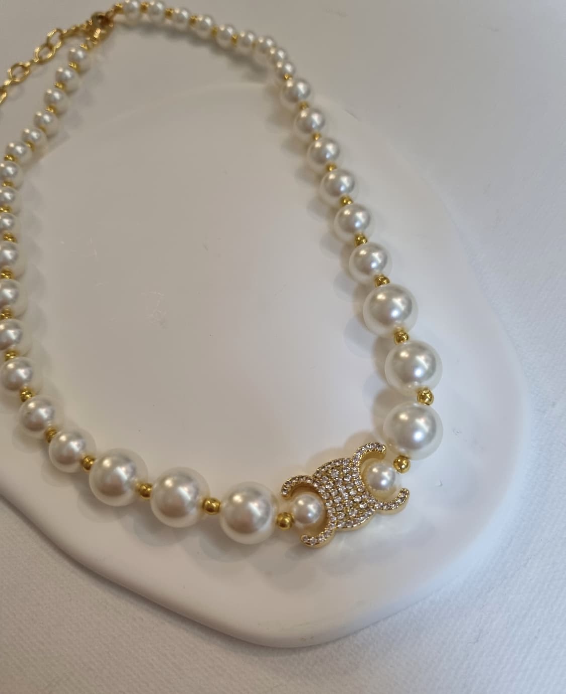 셀린느 업사이클링 올큐빅 트리옹프 진주 목걸이 상품이미지2