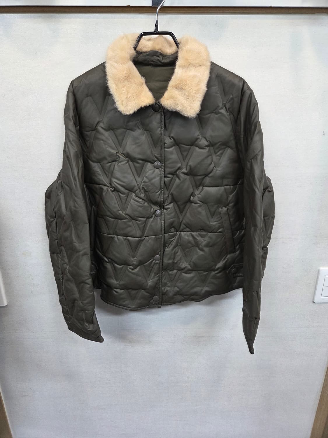 Dejanu 천연밍크 퍼 카라 레더 덕다운 퀄팅 자켓 88 상품이미지1