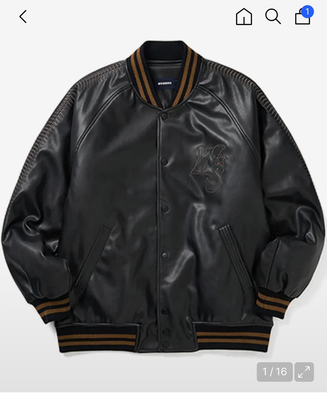 위캔더스 바시티레더자켓 상품이미지1