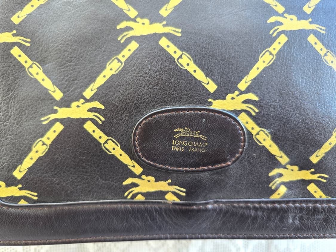 90s 롱샴 가죽 숄더 백 상품이미지3