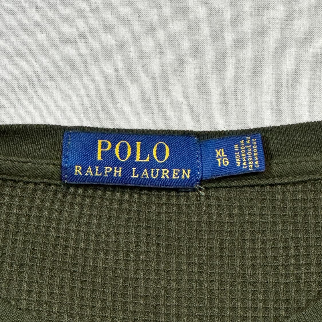 XL) 폴로 랄프로렌 올리브 써멀 와플티 라운드넥 티셔츠 상품이미지7