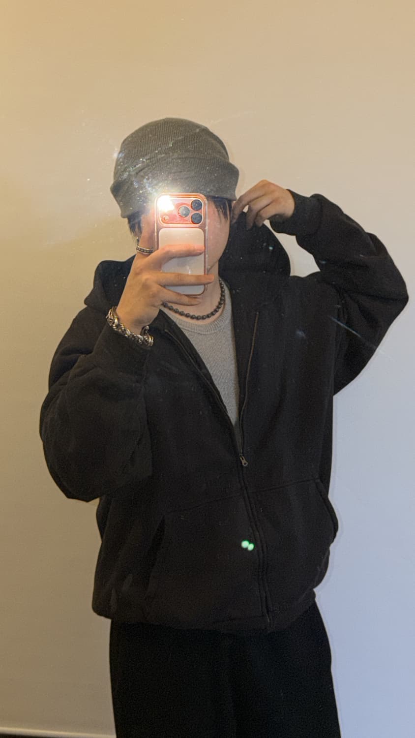 이지갭 블랙 후드집업 상품이미지1