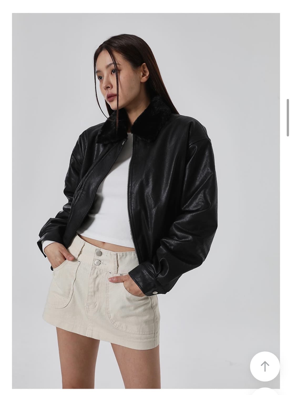 블랙업 레더 퍼 블루종 자켓 상품이미지3