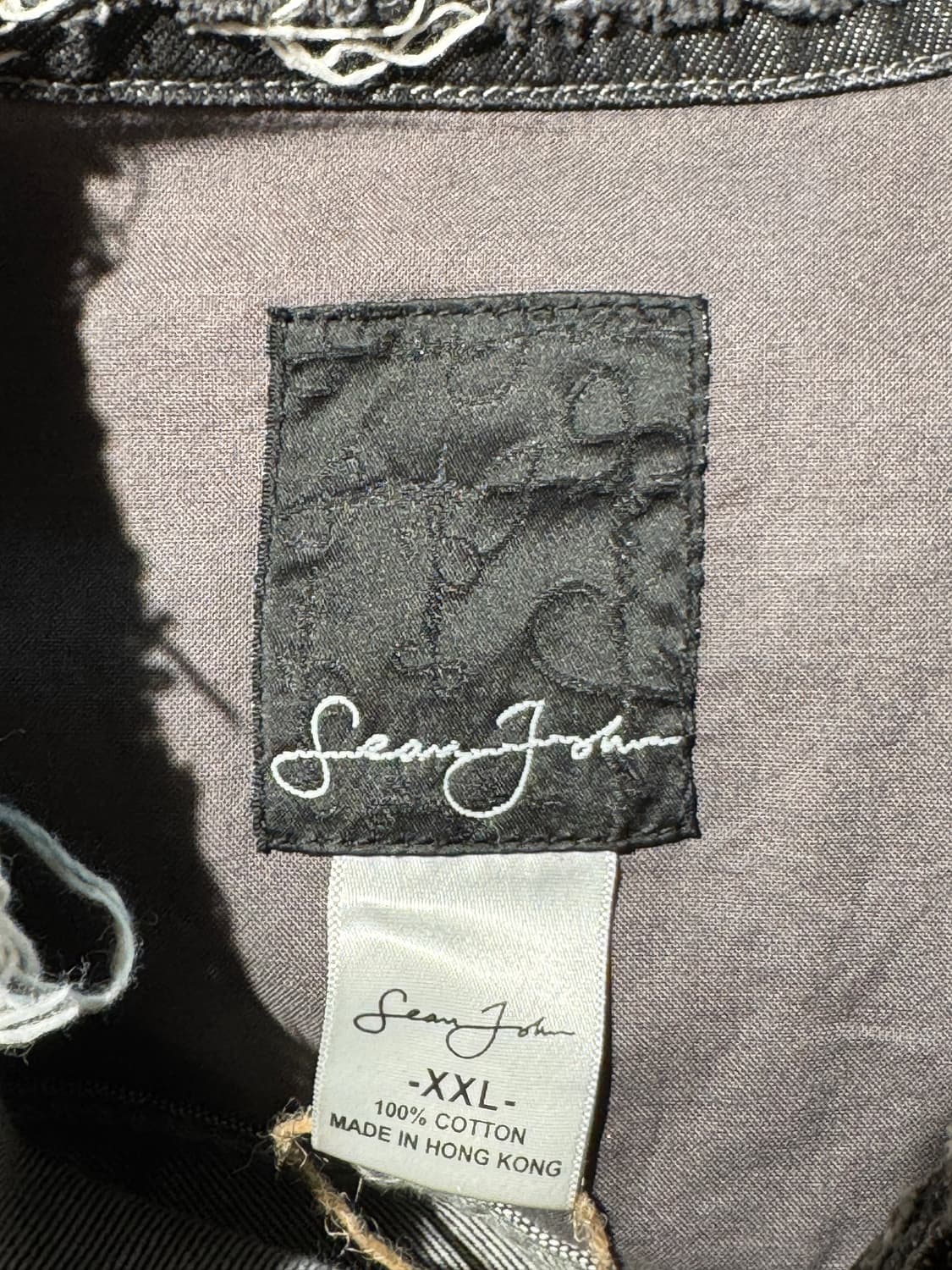 션존 오버핏 흑청 데님자켓 빈티지 올드스쿨 sean john XXL 상품이미지7