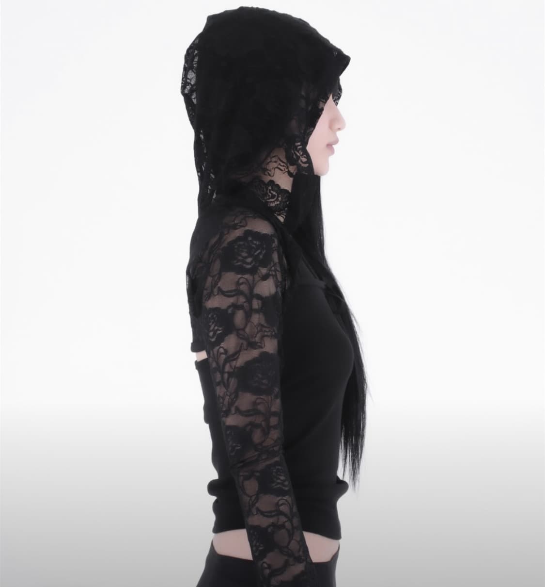 Taae 레이스 후디 볼레로 가디건 상품이미지2