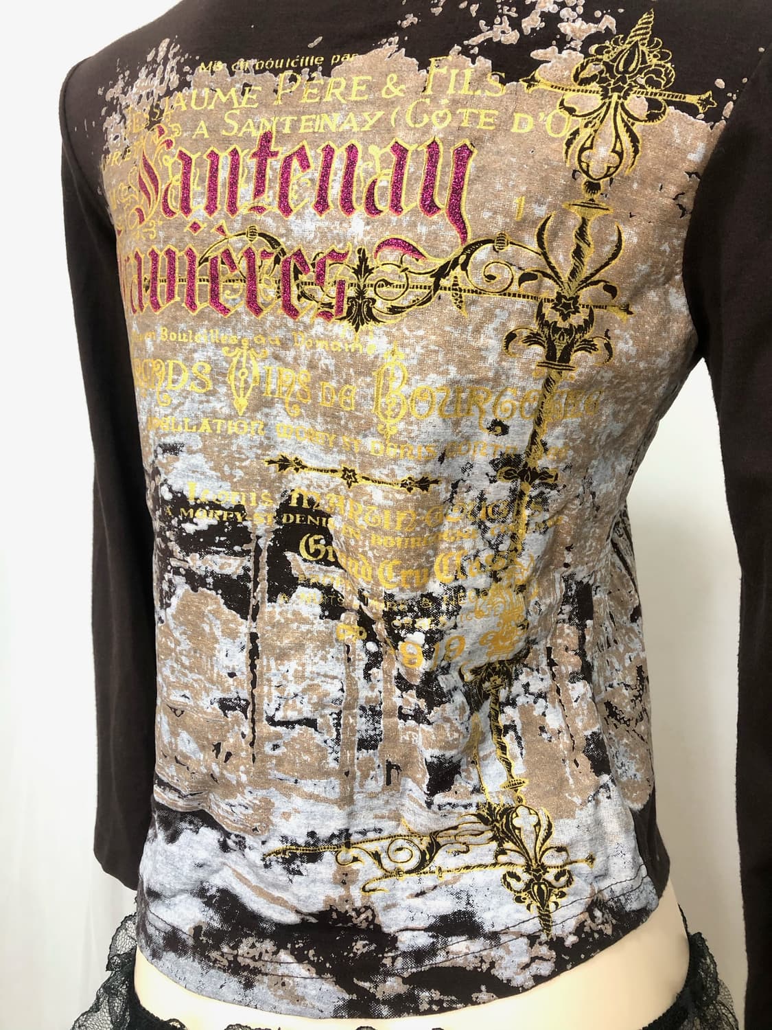 brown grunge graphic long sleeve 상품이미지5