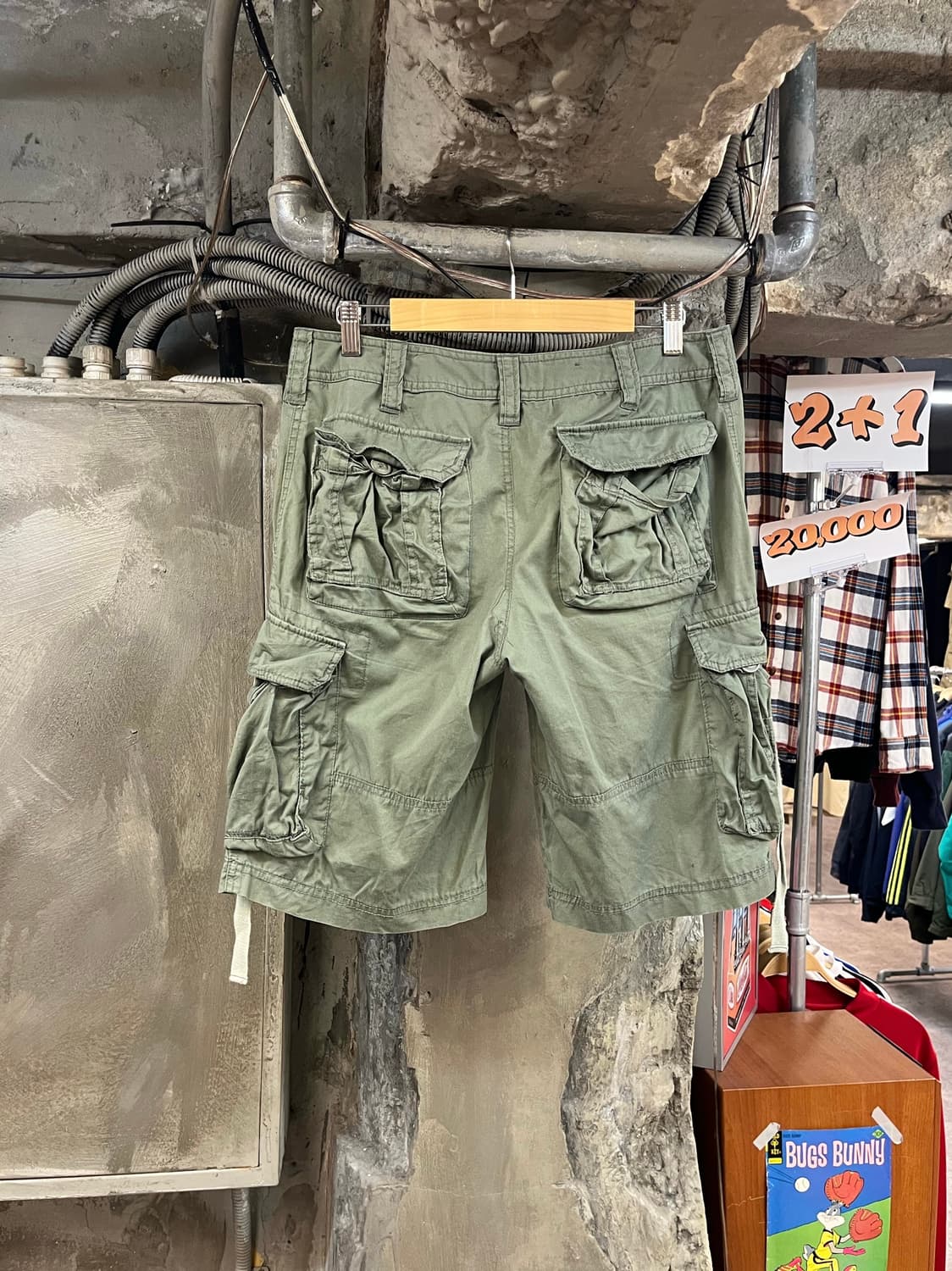 빈티지 카고 하프 팬츠 카키 #csz3432 상품이미지2