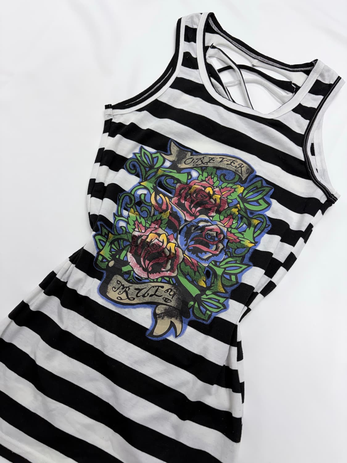 00s 에드하디맛 갸루펑크 슬림핏 스트라이프 원피스 상품이미지5