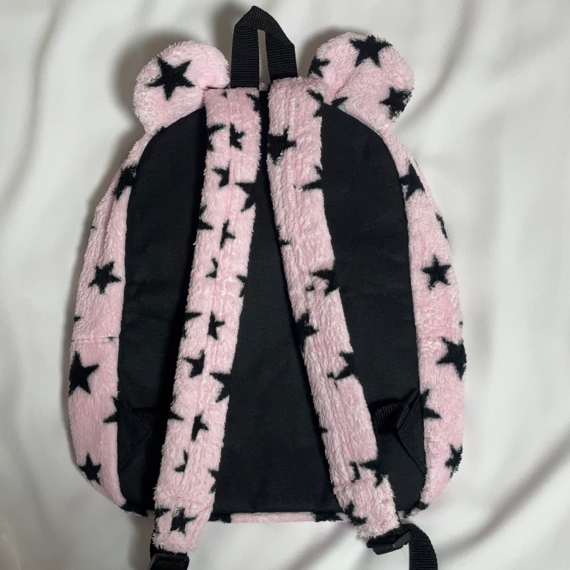 곰돌이귀 별무늬 보송보송 쿠마미미 핑크 백팩 상품이미지3