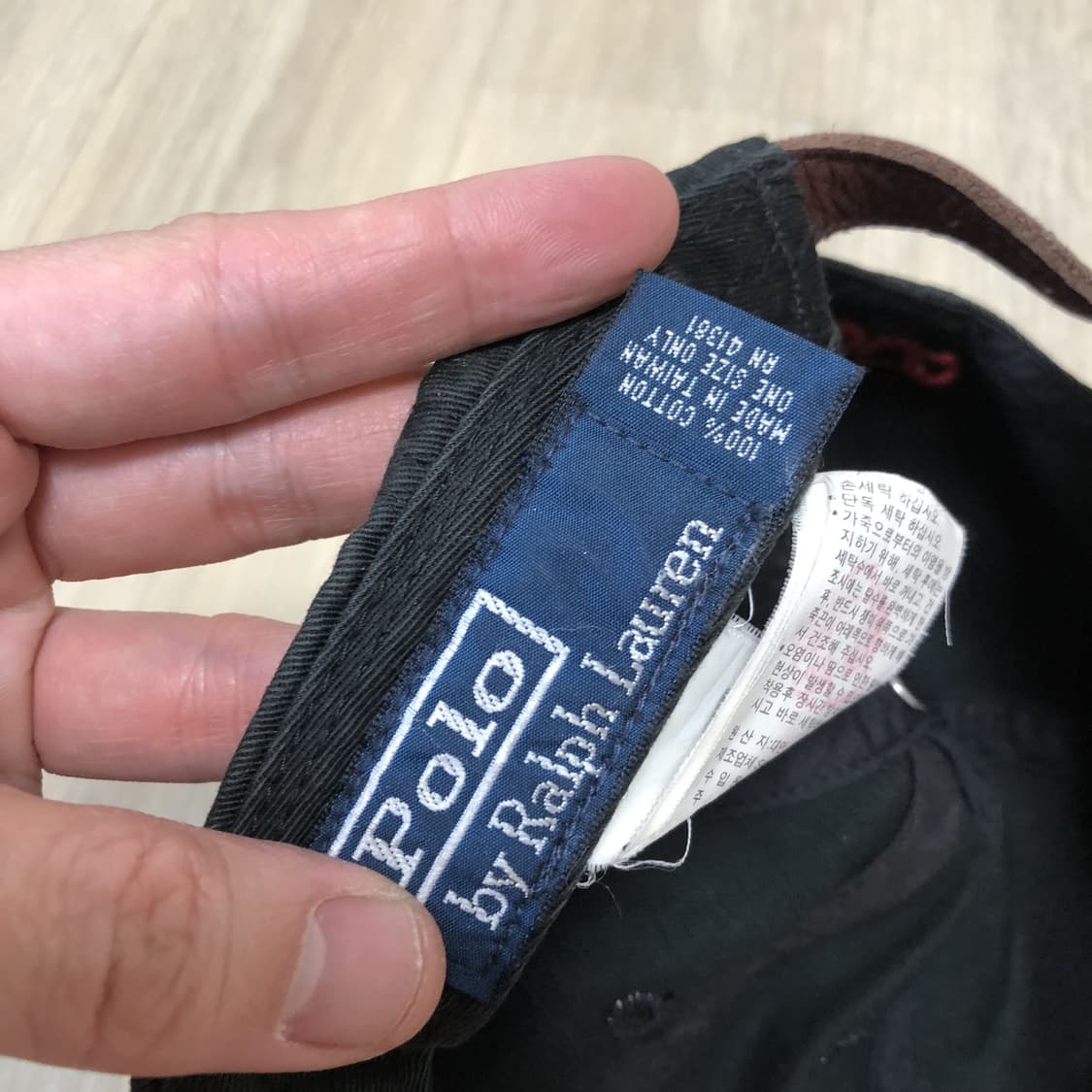(OS) 폴로 랄프로렌 POLO 코튼 트윌 선페이딩 볼캡 블랙 상품이미지4