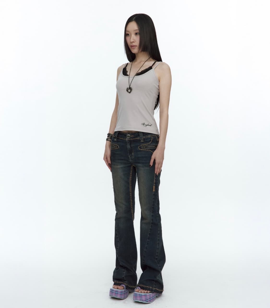 러프넥 Bold Stich BootCut Denim Blue 부츠컷 데님 상품이미지1