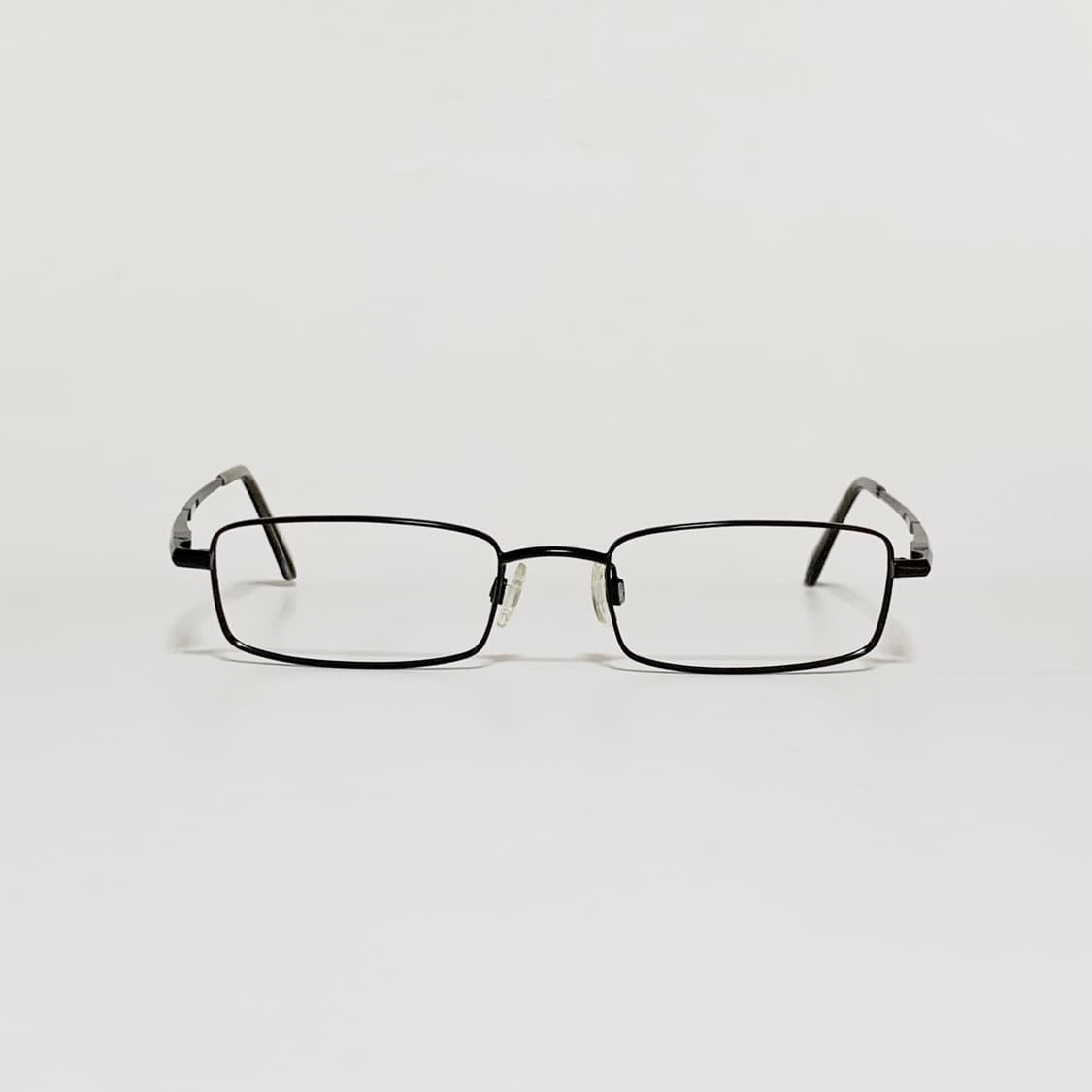 904 빈티지 데드스탁 Y2K 슬림 직사각 메탈 안경 블랙 프레임 픽키 상품이미지1