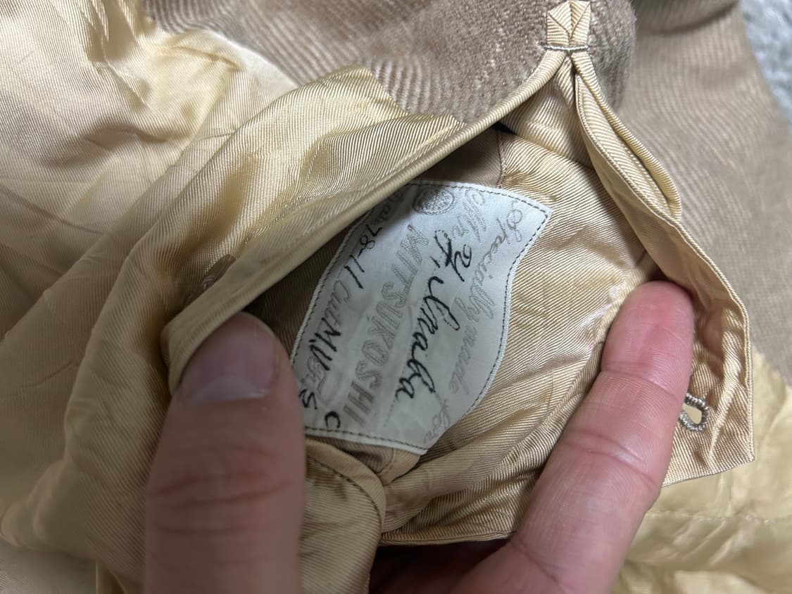 일제 미쓰코시 울 체크코트 사이 105 상품이미지5