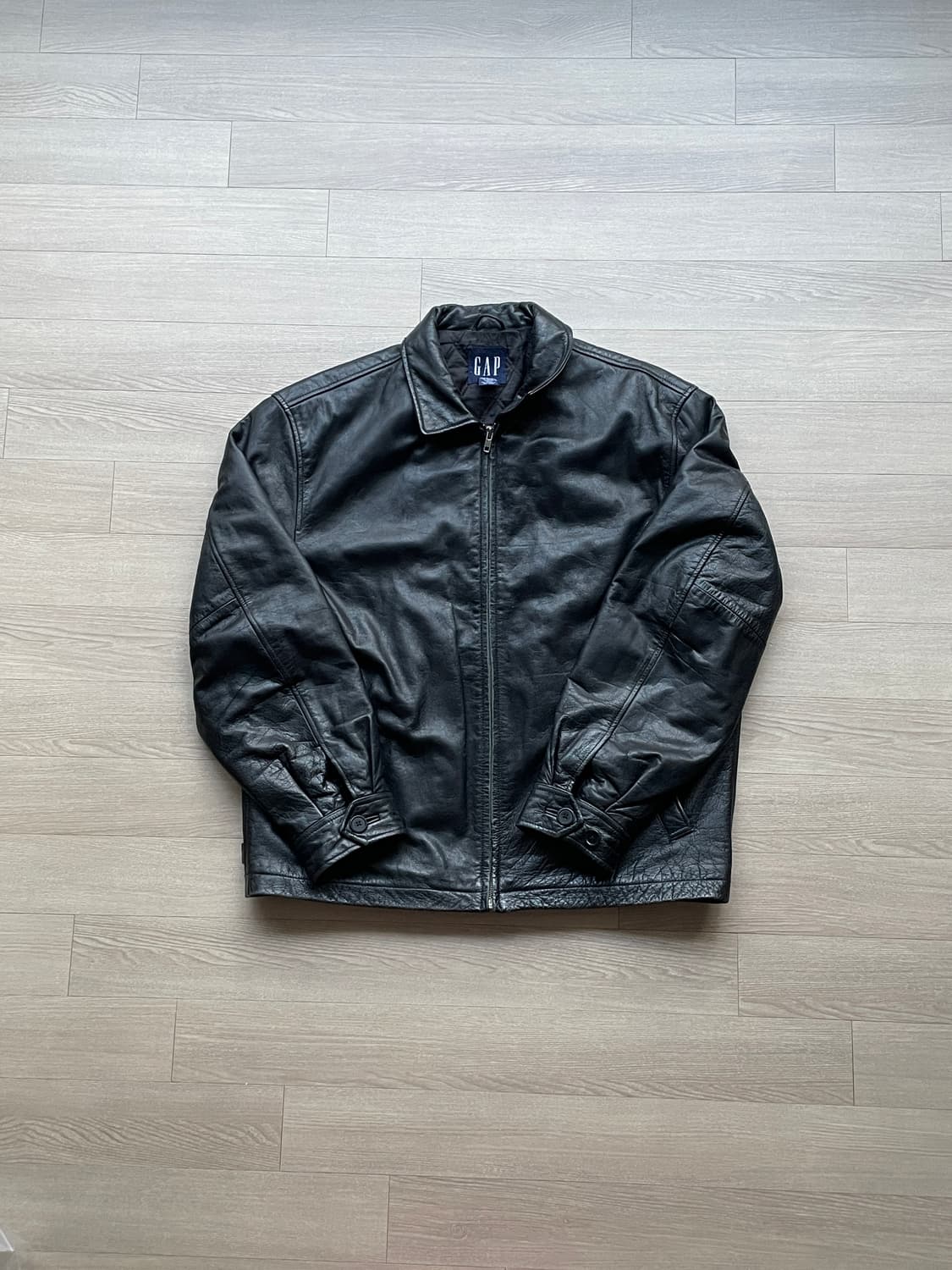 90s 올드갭 레더 자켓 블랙 상품이미지1