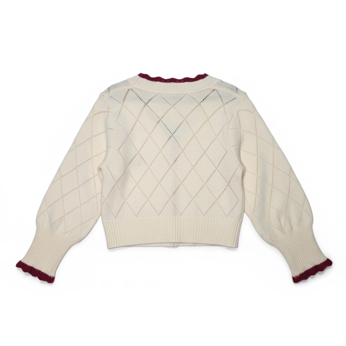 Vintage 빈티지 아이보리 체리 크롭 가디건 (키치) 상품이미지3