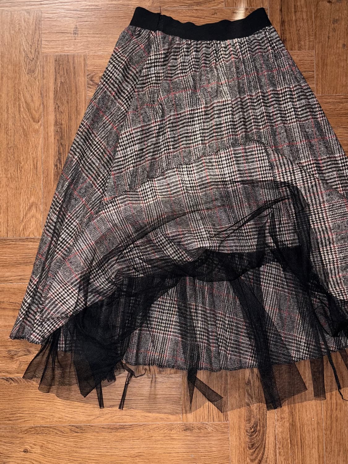 빈티지 샤 체크 플리츠 스커트 상품이미지5