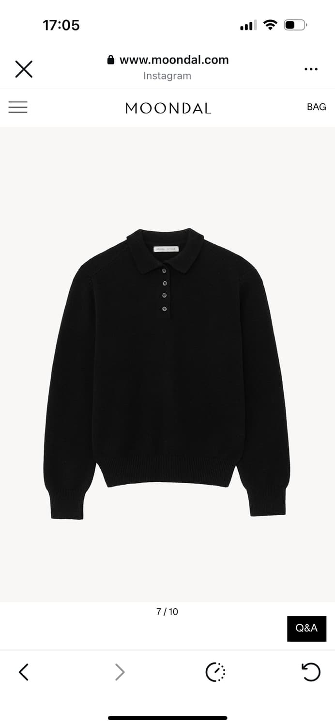 Classic Collar Knit in Black 문달 카라 니트  상품이미지2