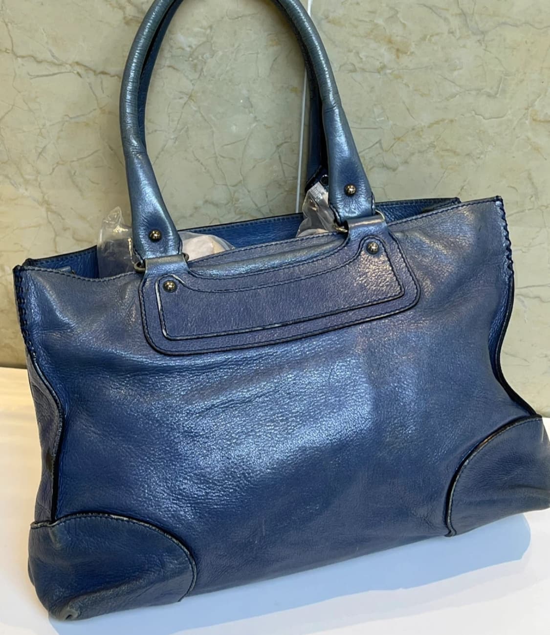 Celine 셀린느 빈티지 부기백 레어블루 상품이미지3