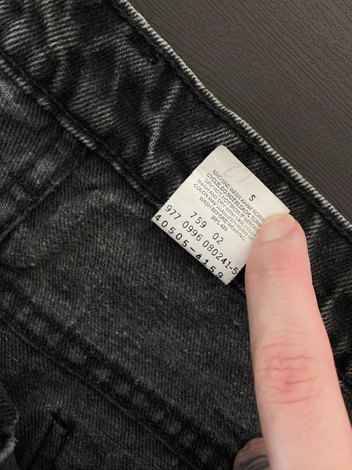 (38x32) 90s 리바이스 505 오렌지탭 흑청 블랙 상품이미지3