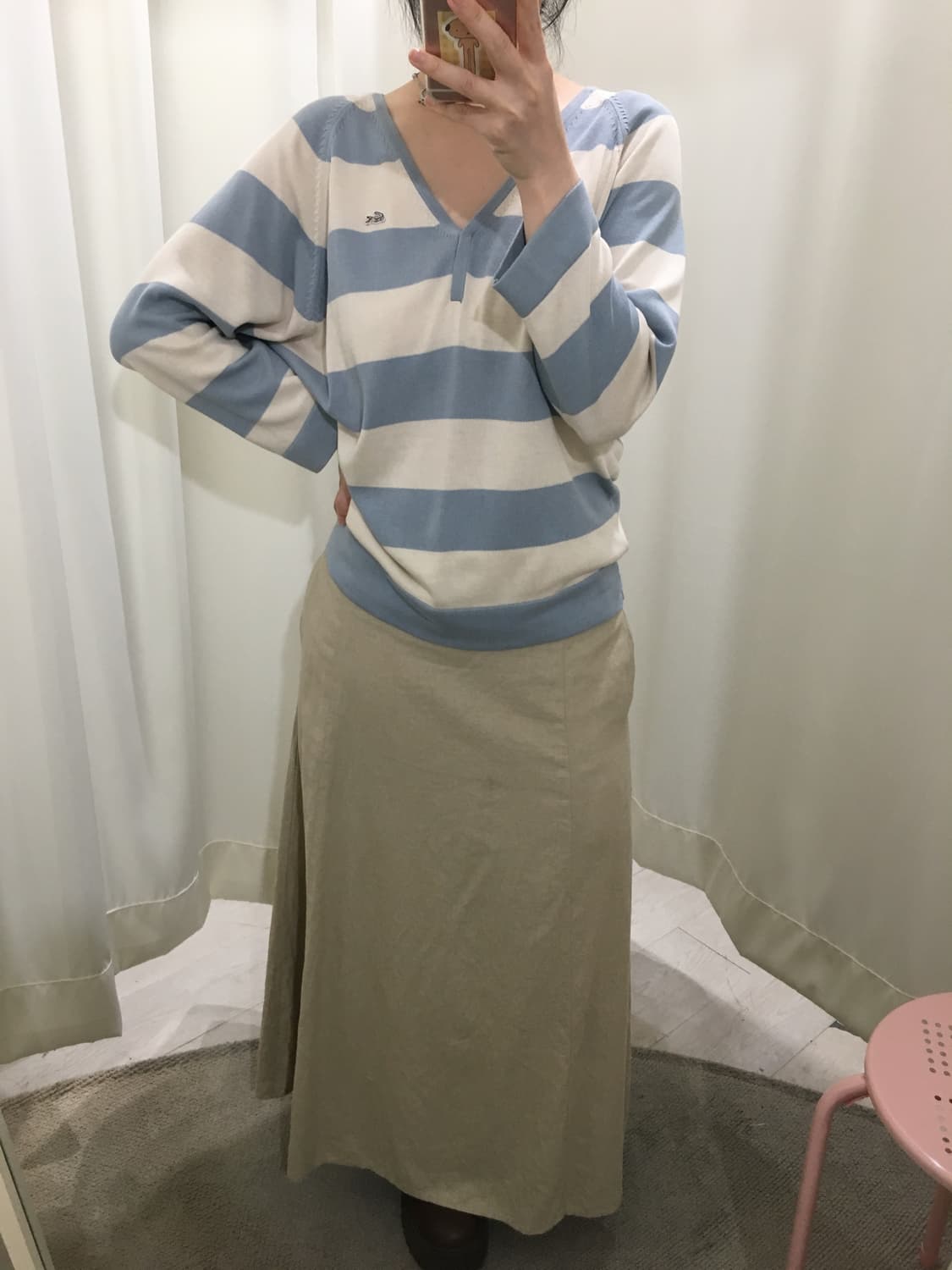 베이지 스트랩 데일리 스커트 상품이미지6