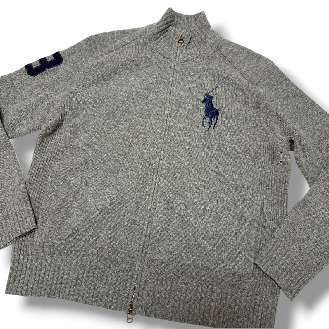 폴로 랄프로렌 그레이 투웨이 빅포니 니트집업 상품이미지3