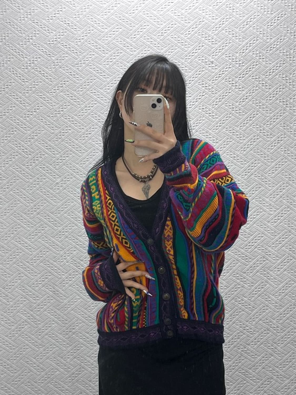 엠마루 빈티지 히피 에스닉 인디언 케이블 니트 가디건 14 C08776 상품이미지2