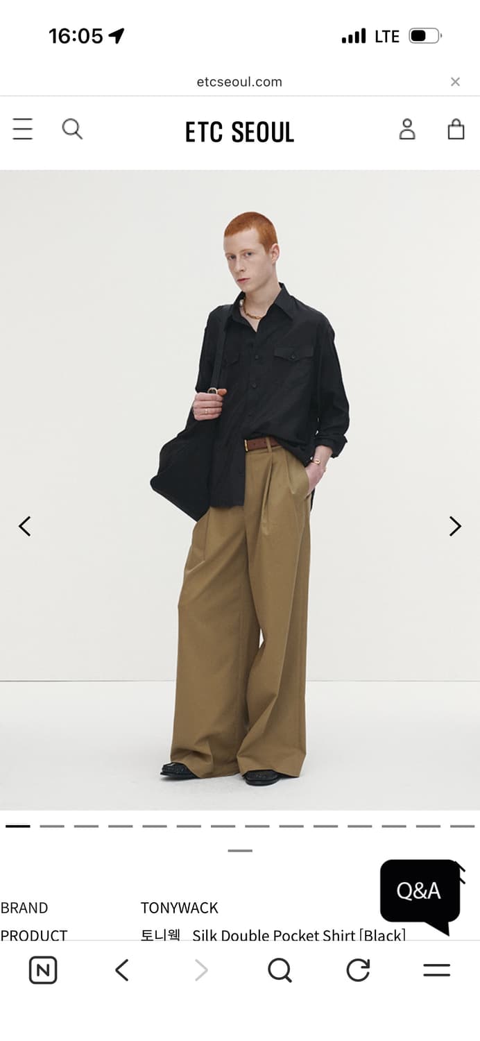 토니웩 실크 더블 포켓 셔츠 블랙 XL 상품이미지1