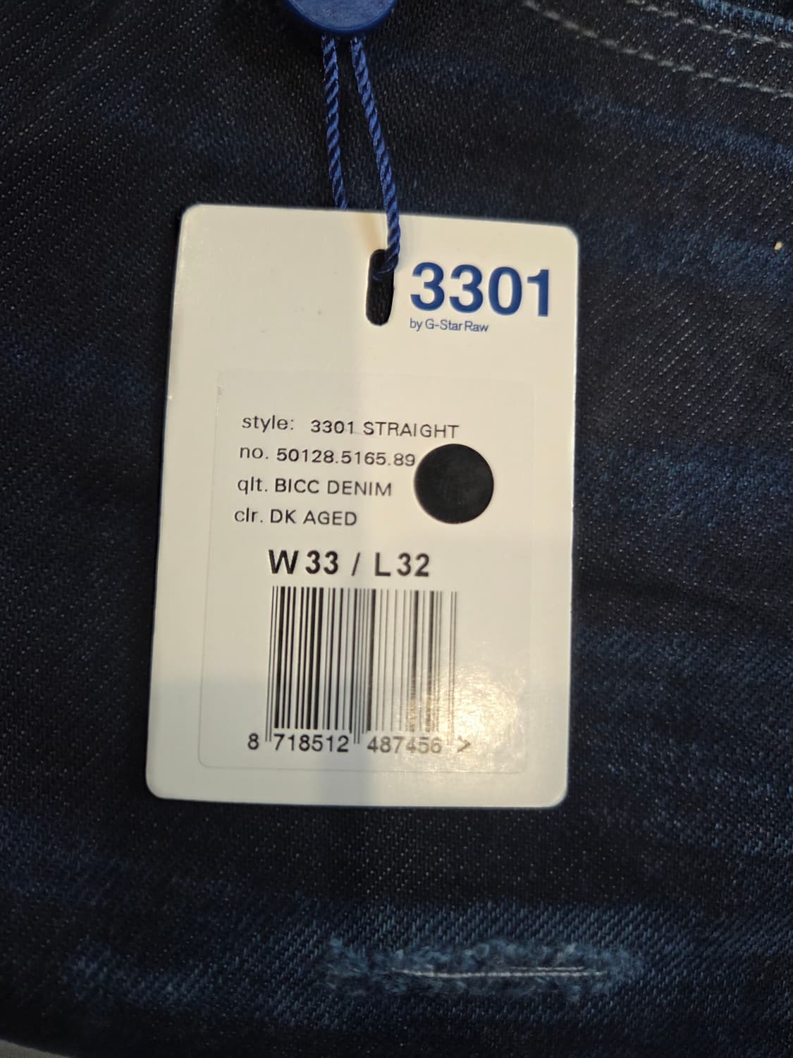 G-Star RAW 3301 데님 청바지(W33/L32) 상품이미지6