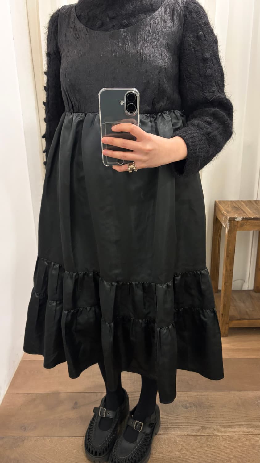 Fabric Block Shirring Layer One Piece 상품이미지3