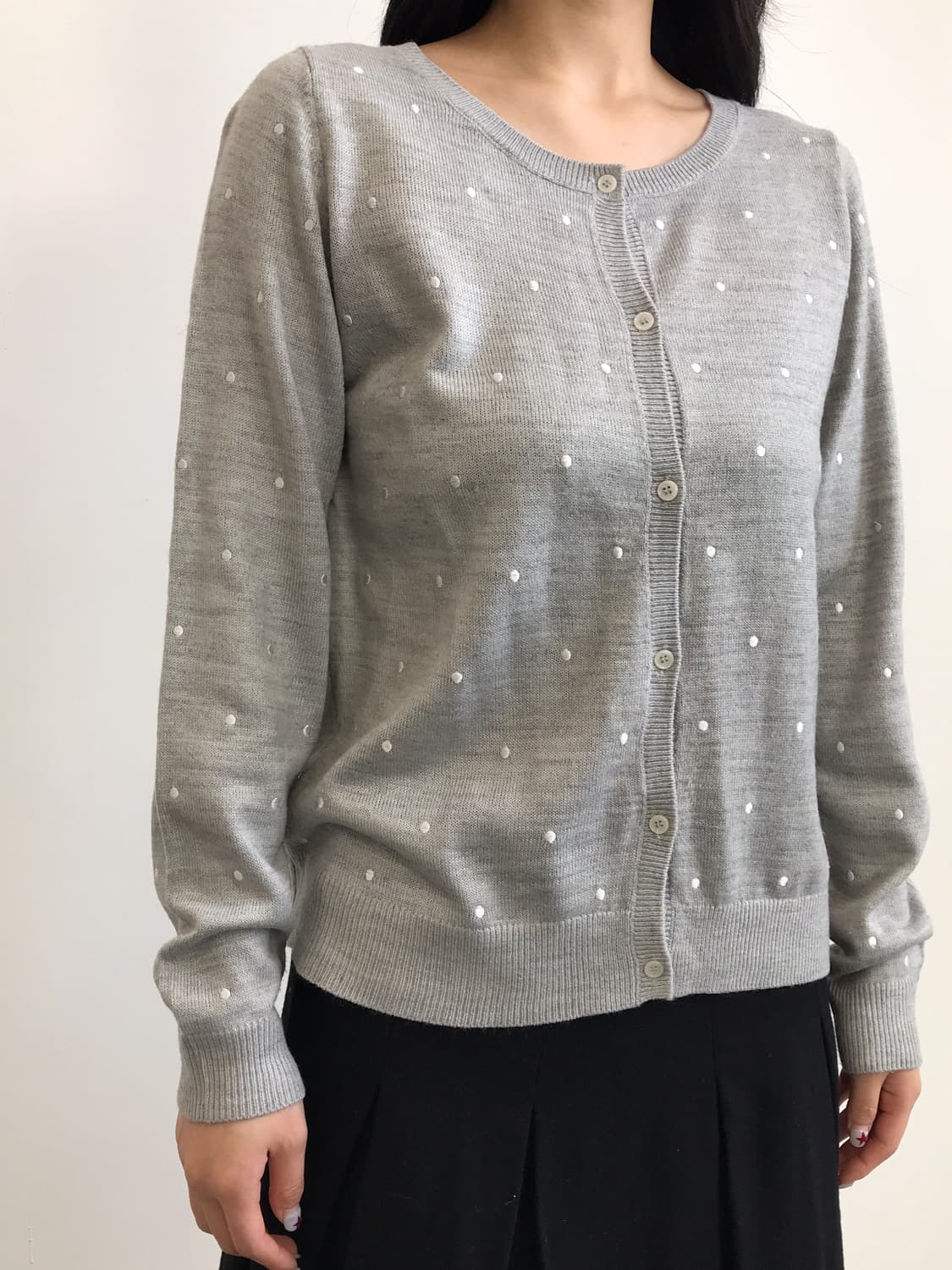 Jpn Gray Dotted Cardigans 상품이미지1