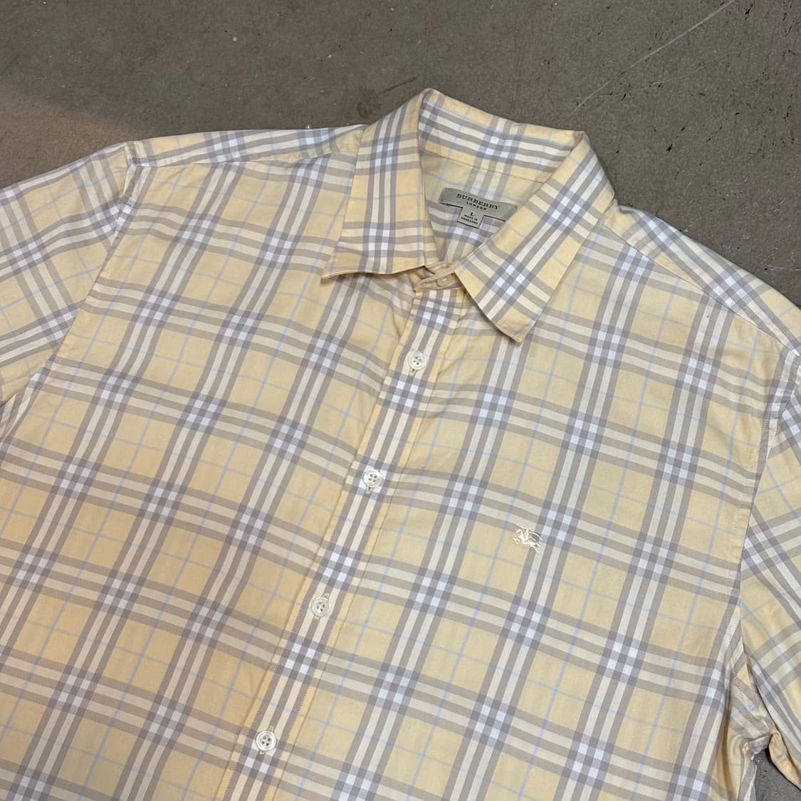 L 버버리 옐로우 노바체크 반팔 셔츠 상품이미지1