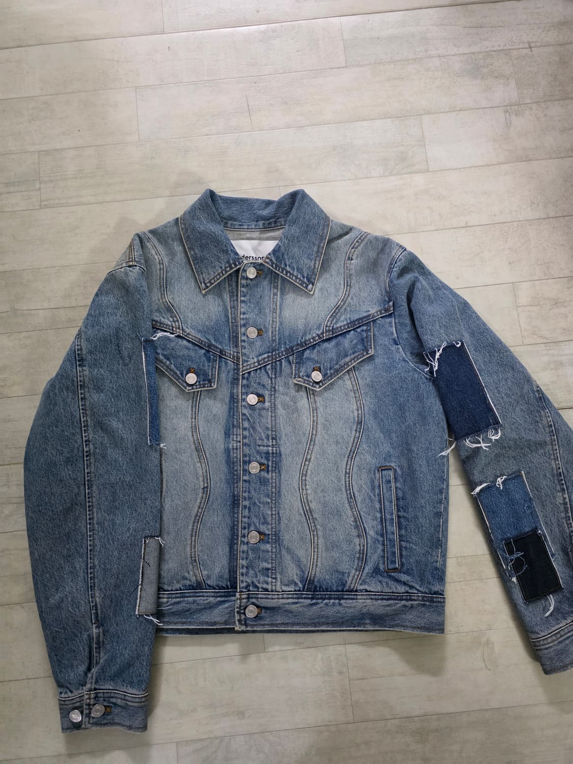 앤더슨벨 웨이브 패치워크 데님 자켓 M 상품이미지2