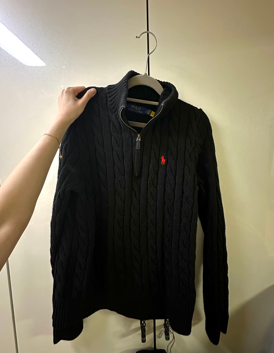 폴로 랄프 로렌 케이블 니트 코튼 쿼터 지퍼 스웨터 상품이미지1