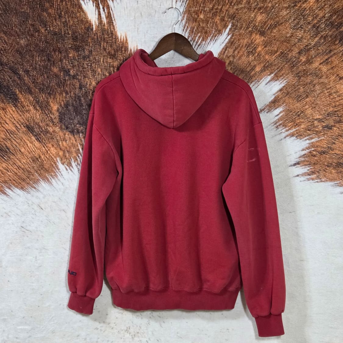 레터링 패치 올드스쿨 레드 후드집업 상품이미지5