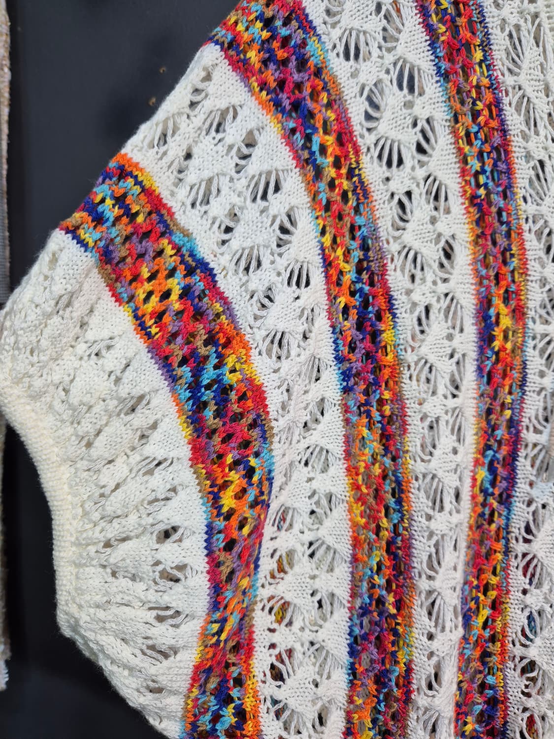 화려한 컬러 배색 크로셰 니트 탑 55 66 상품이미지4